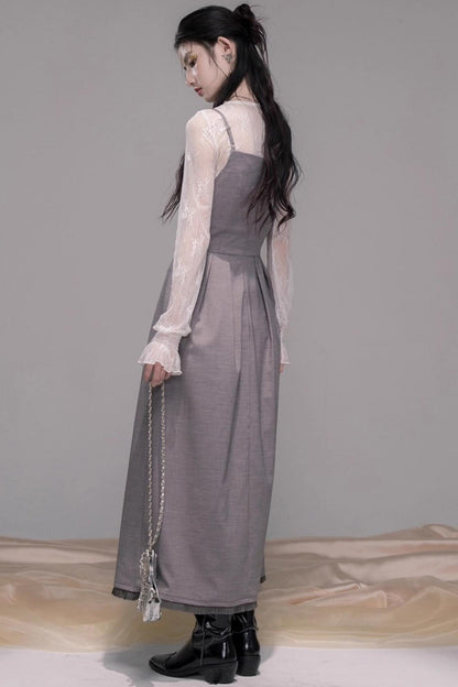 Princess Cloud Gray Suspender Dress