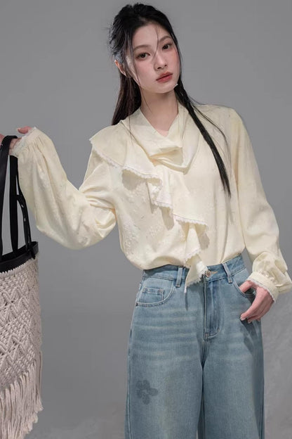 Lemon Yellow Ruffled Blouse