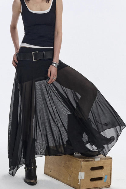 Breathing Black Summer Skirt
