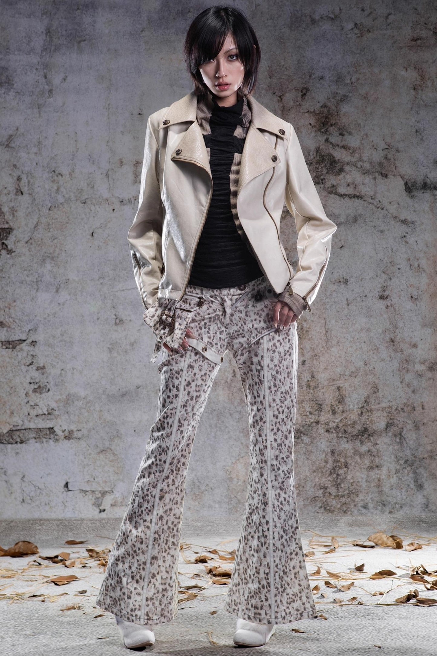 Slim Fit Leather Punk Jacket