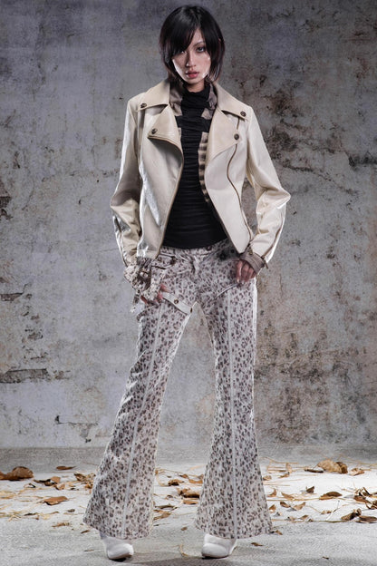 Slim Fit Leather Punk Jacket