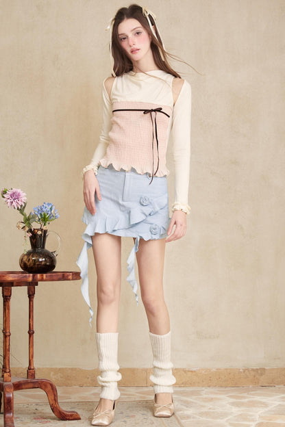 Stylish Apricot Ballet Top Set