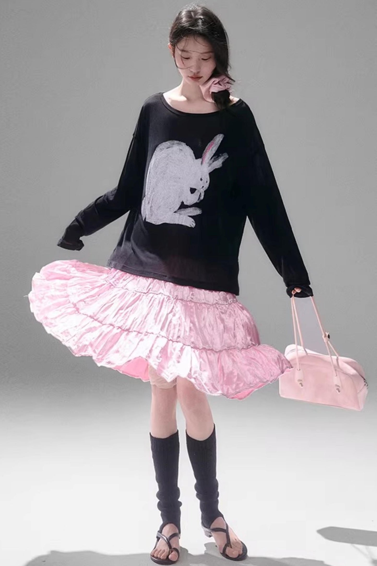 Sparkling Pearlescent Satin Skirt