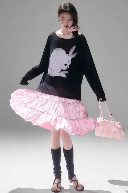 Sparkling Pearlescent Satin Skirt