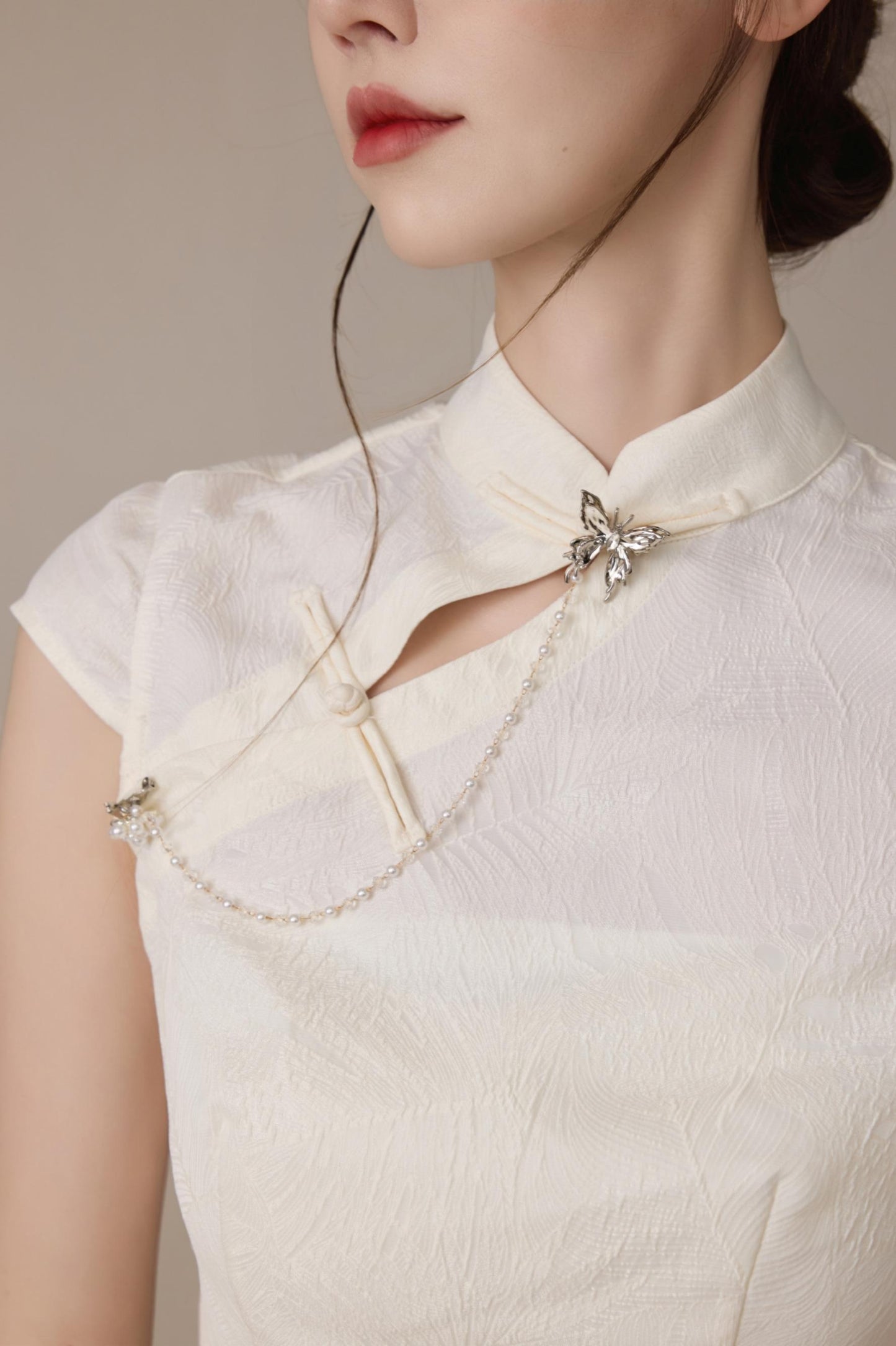 Beige Short Sleeve Top