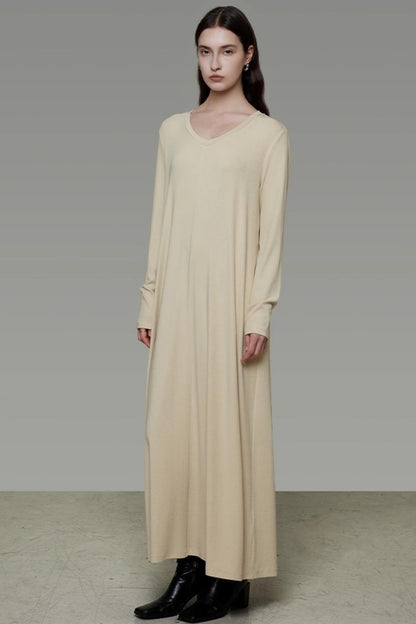 Smooth Wide Neck Straight Dress