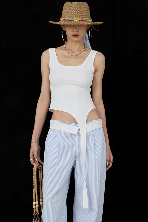 Asymmetric U-Neck Tank Top