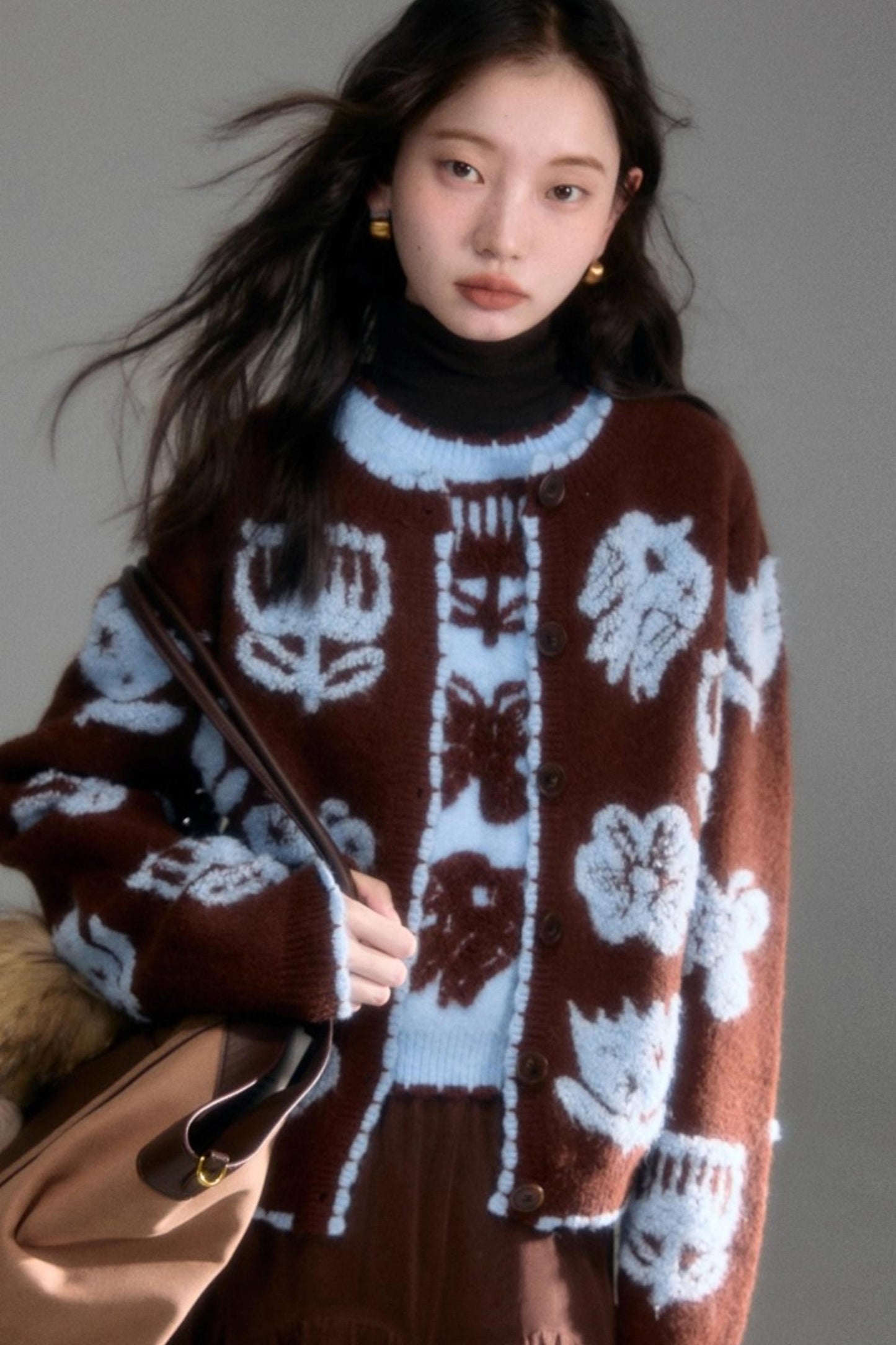 Velvet Jacquard Cardigan Set-Up