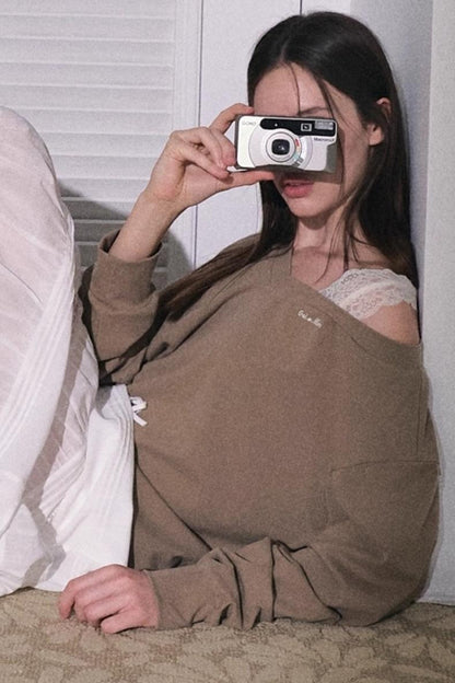 Slanted Shoulder Sweatshirts