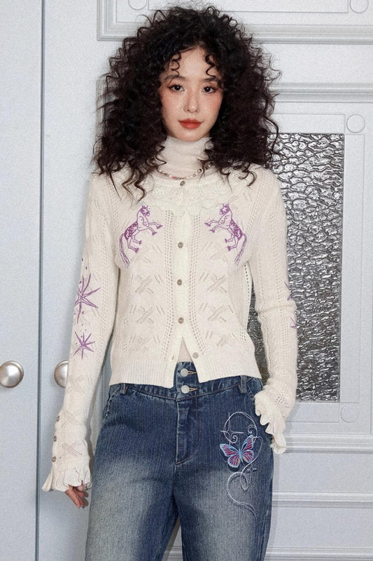 Romantic Ruffle Sweater Cardigan