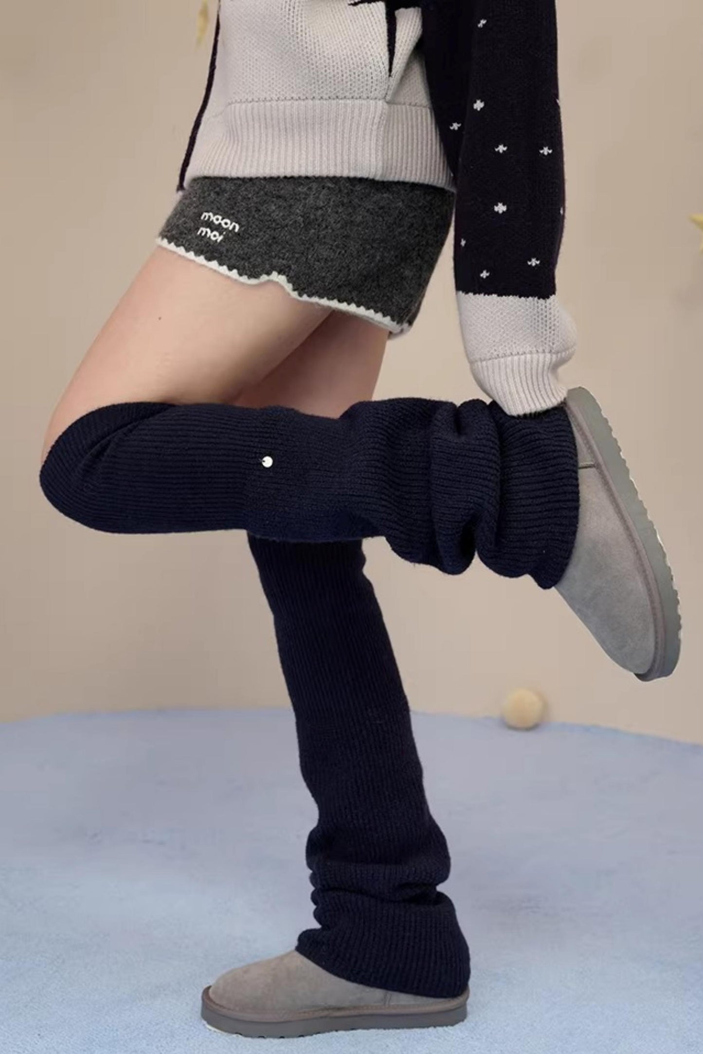 Wool Blend Button Sock Cover