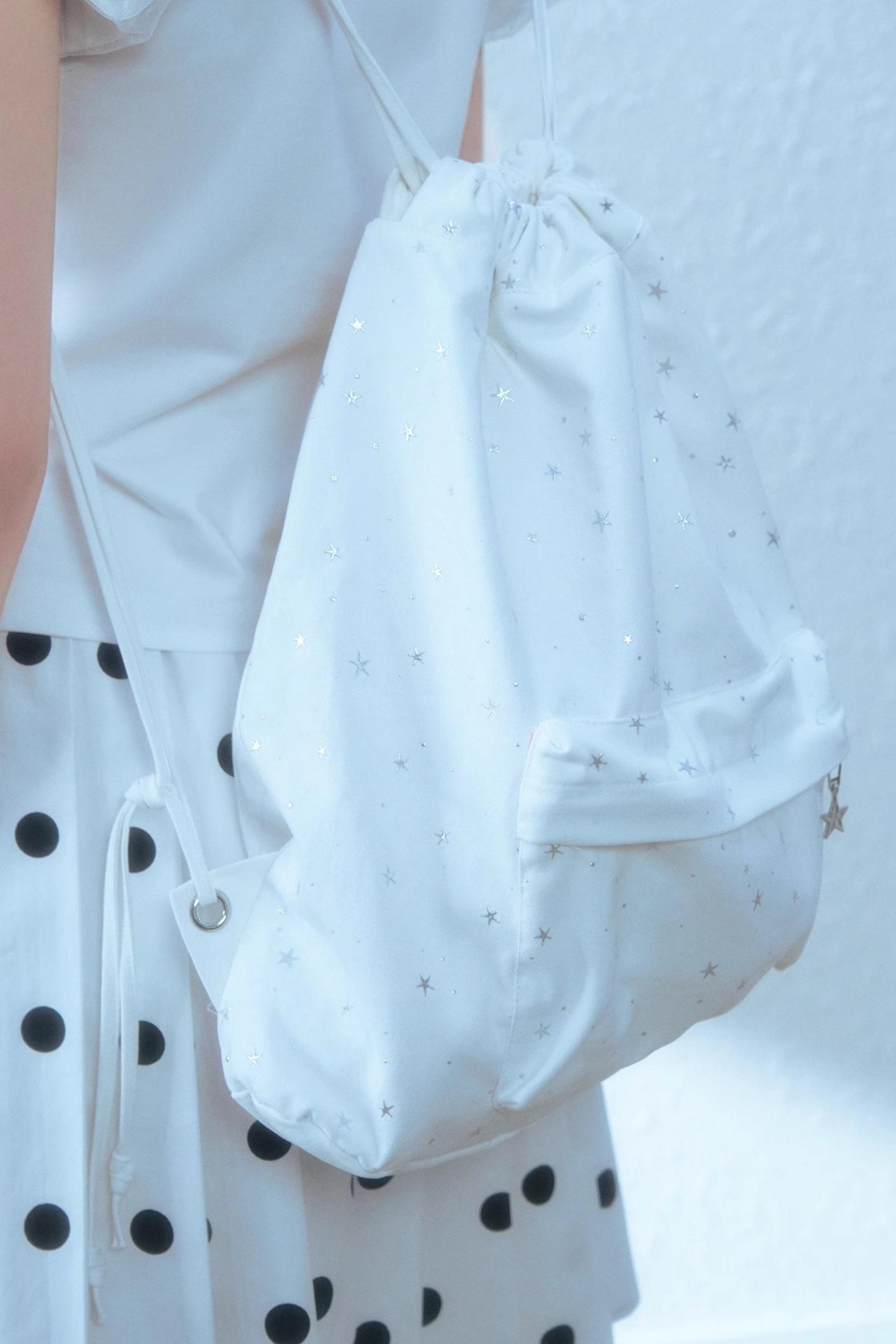 Silver Stars Drawstring Backpack
