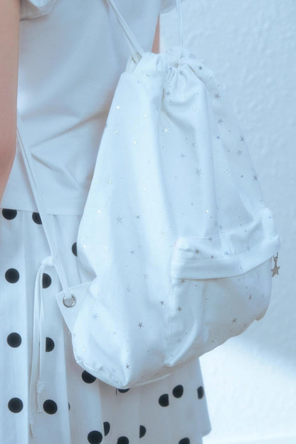 Silver Stars Drawstring Backpack