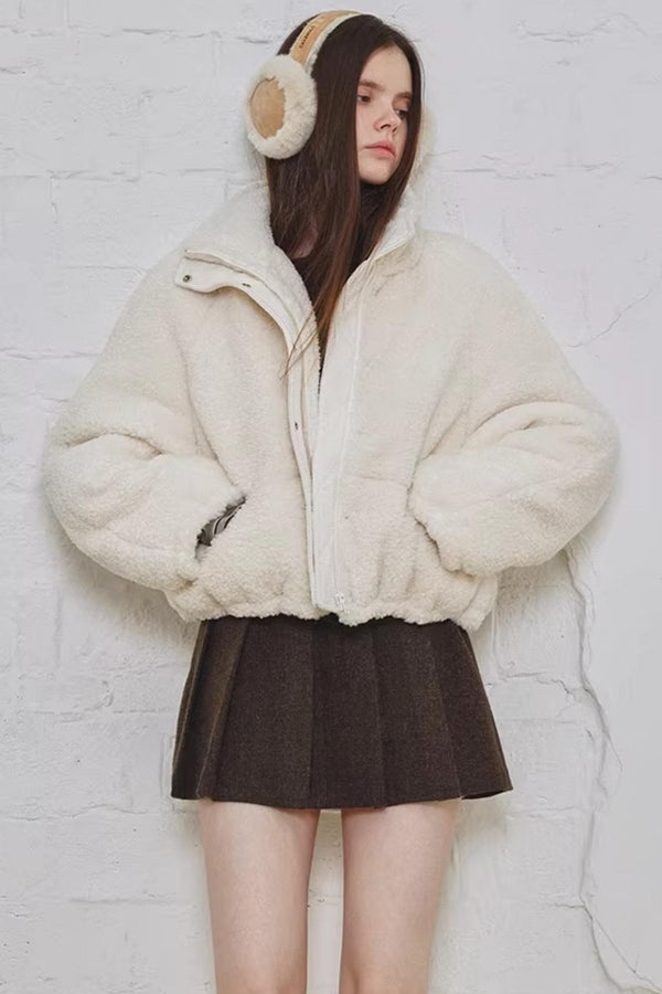 White Faux Shearling Jacket
