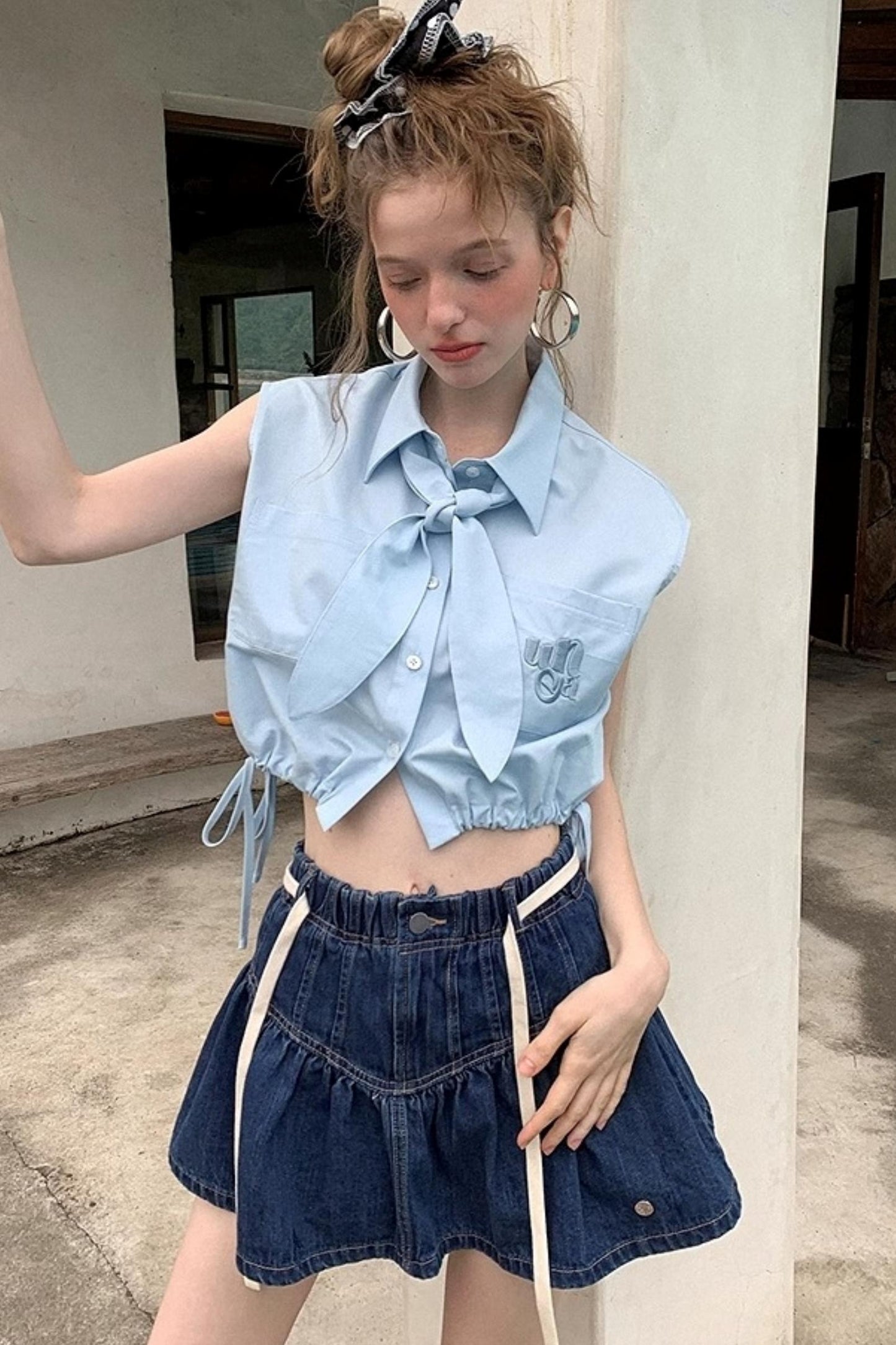 Tie-Back Sleeveless Top