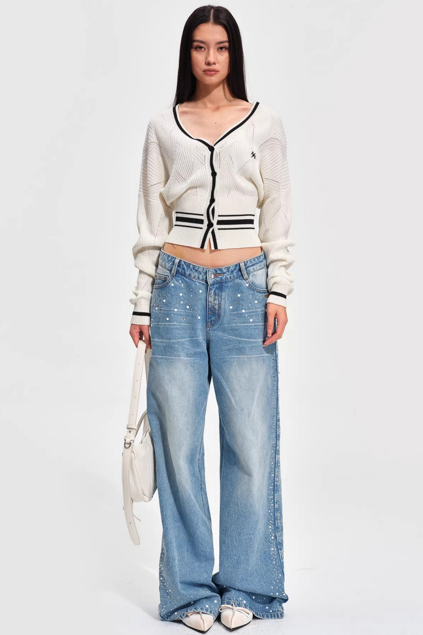 Tencel Wool Striped Cardigan