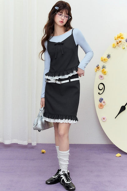 Luxury Lace Halter Bustier Set-Up