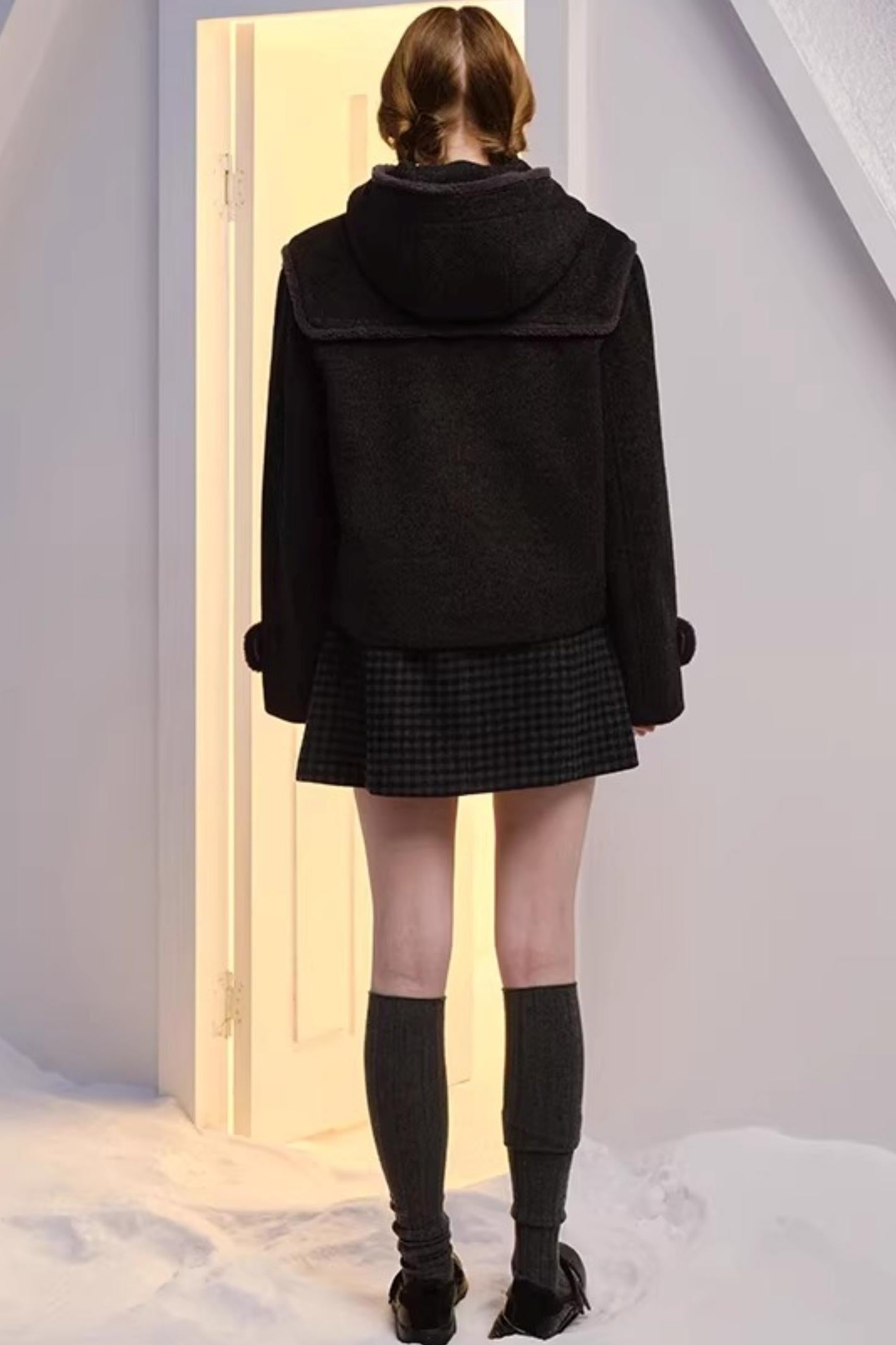 Green Plaid Wool-Blend Dress