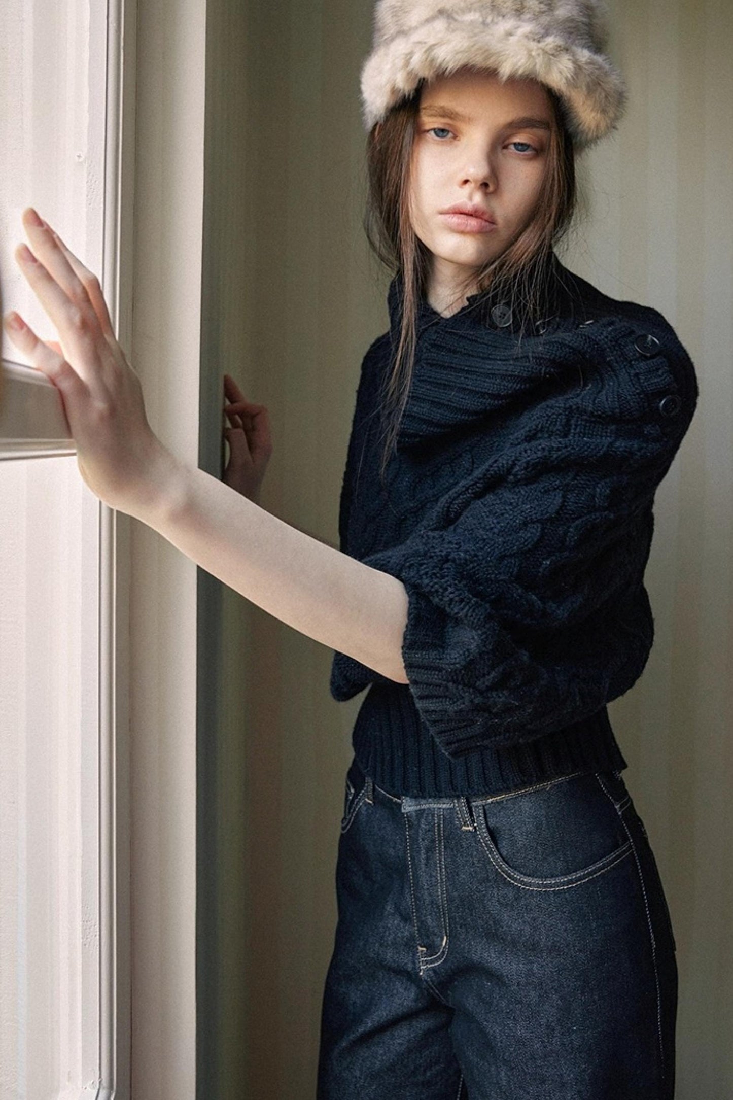 Asymmetrical Merino Wool Cape Sweater