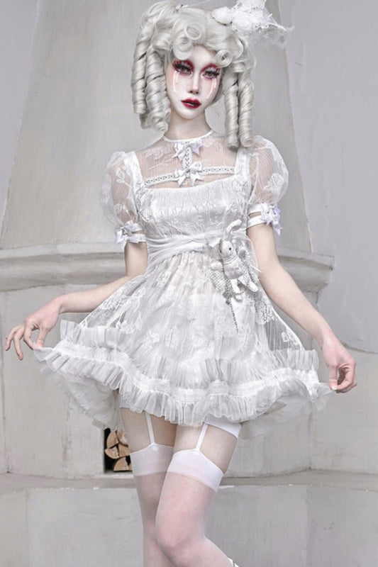 Sleeping Alice Gothic Chiffon Dress Set-Up