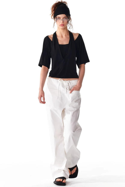 Soft Skin-Friendly Halterneck Stretch T-Shirt