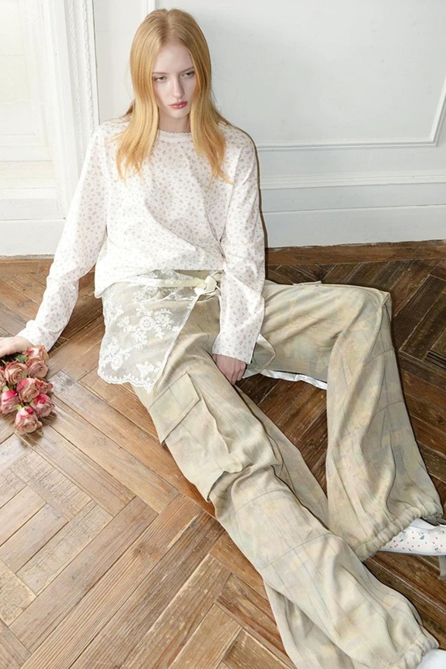 White Floral Lace Sweater