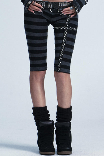 Rivet Striped Top And Shorts Set-Up