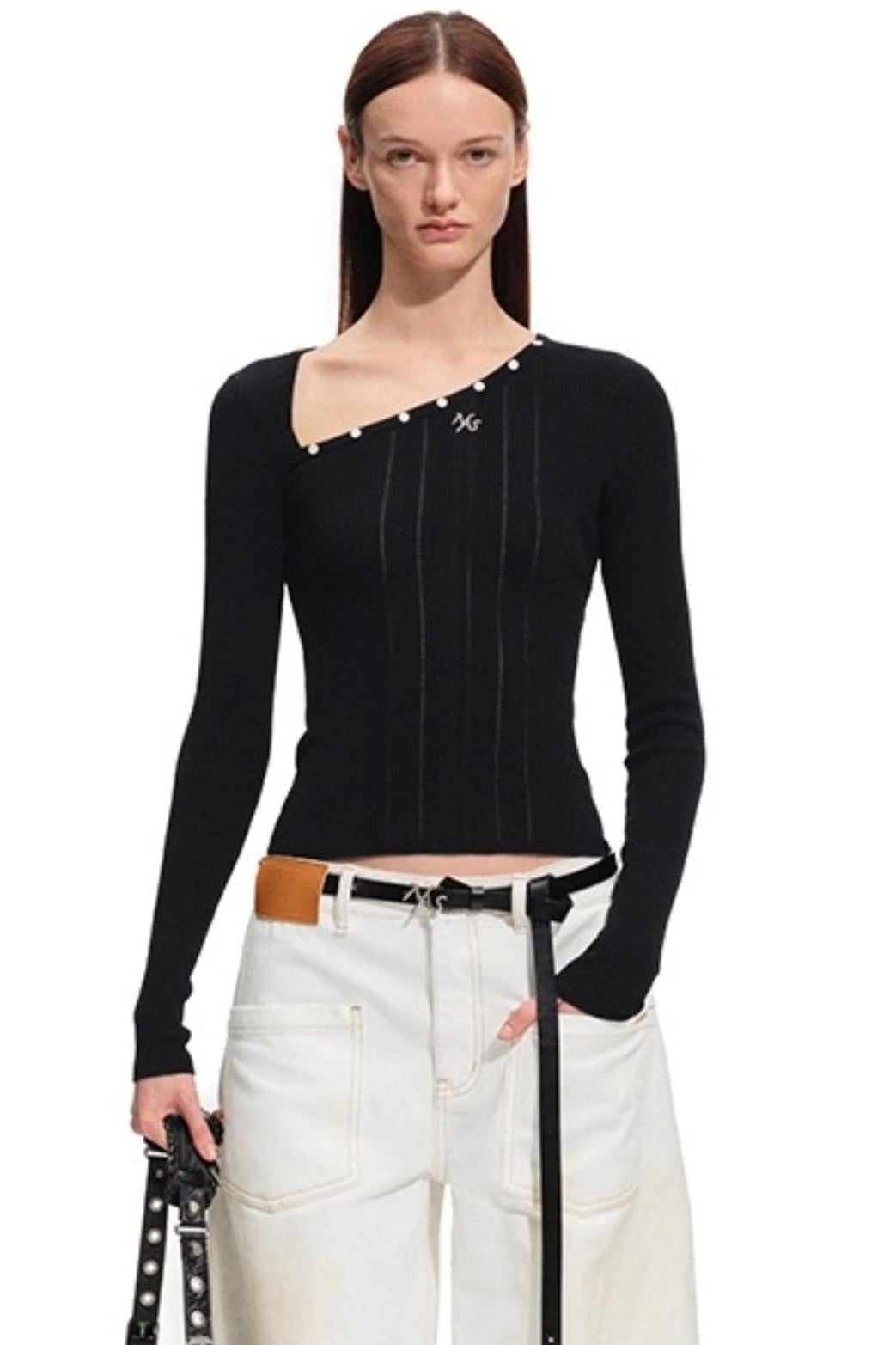 Pit Striped Long Sleeve Top