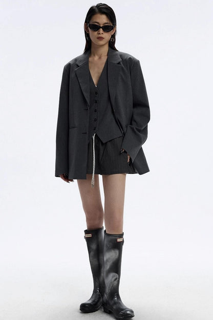 Drawstring Stripe Skirt