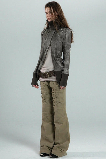 Slightly Loose Wash Cargo Flared Pants