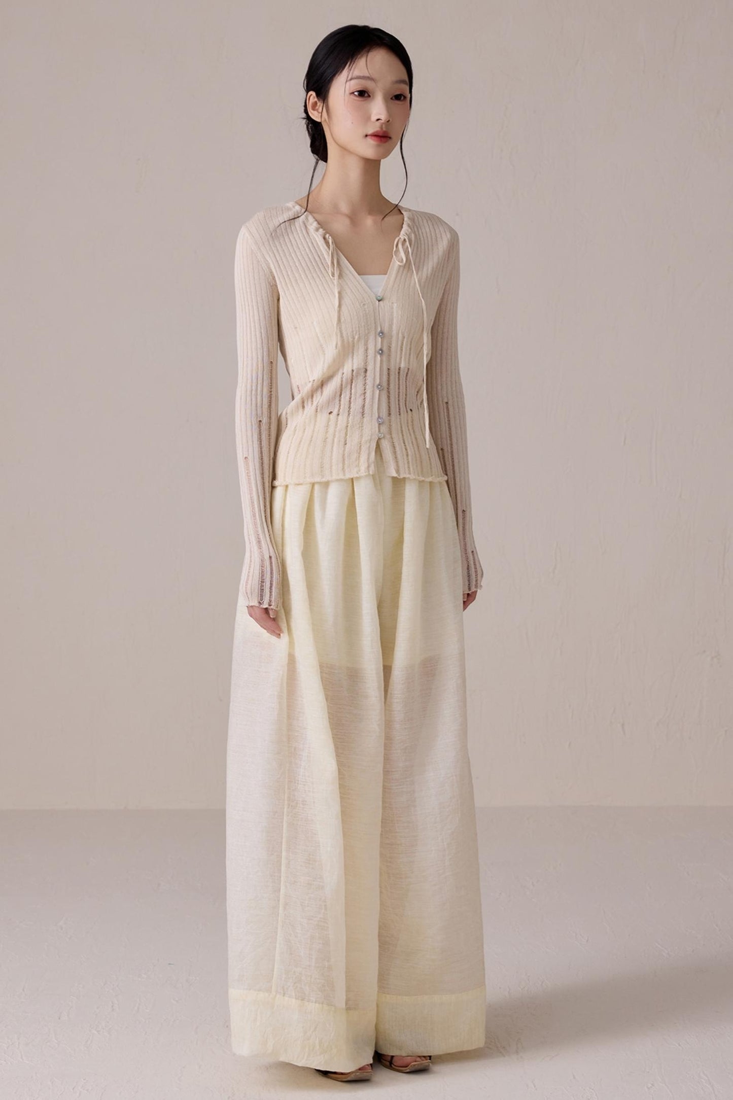 Beige Light Knit Cardigan