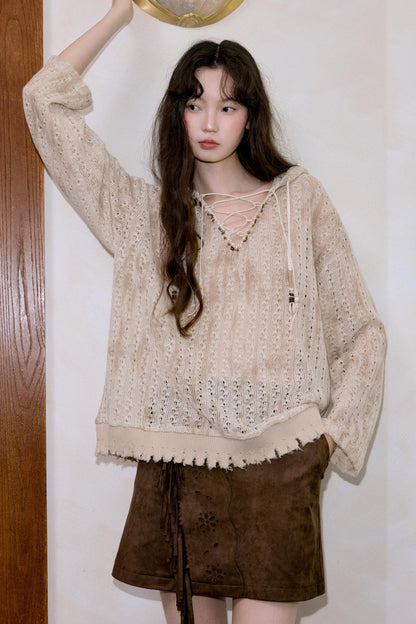 Original Neo-Bohemian Hooded Blouse