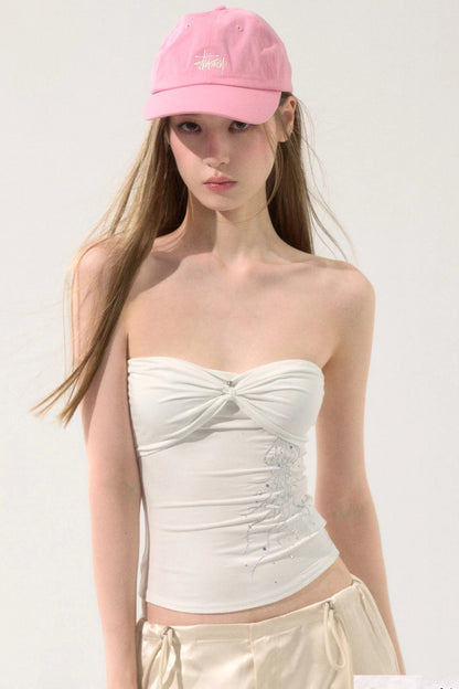 Rhinestone Twist Tube Top