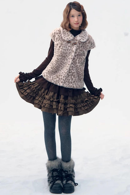 Six-Button Lace Hem Blouse Top