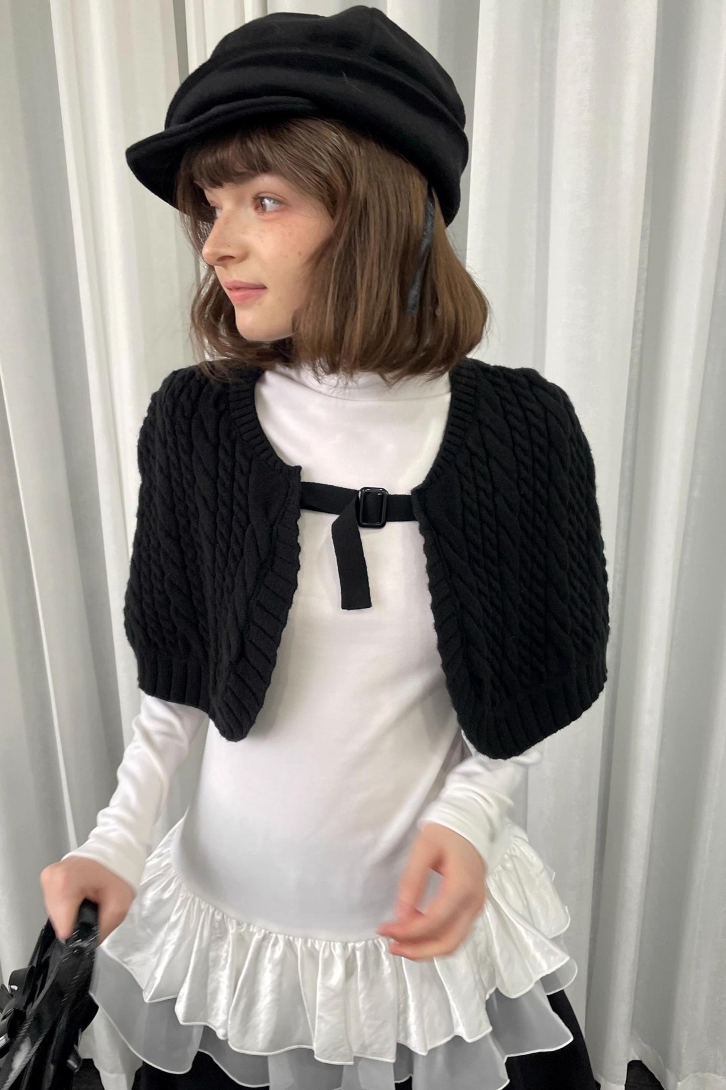 Knit Black Sweater Shawl