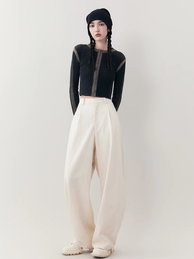 Loose Lazy Cocoon Straight Wide Leg Casual Pants