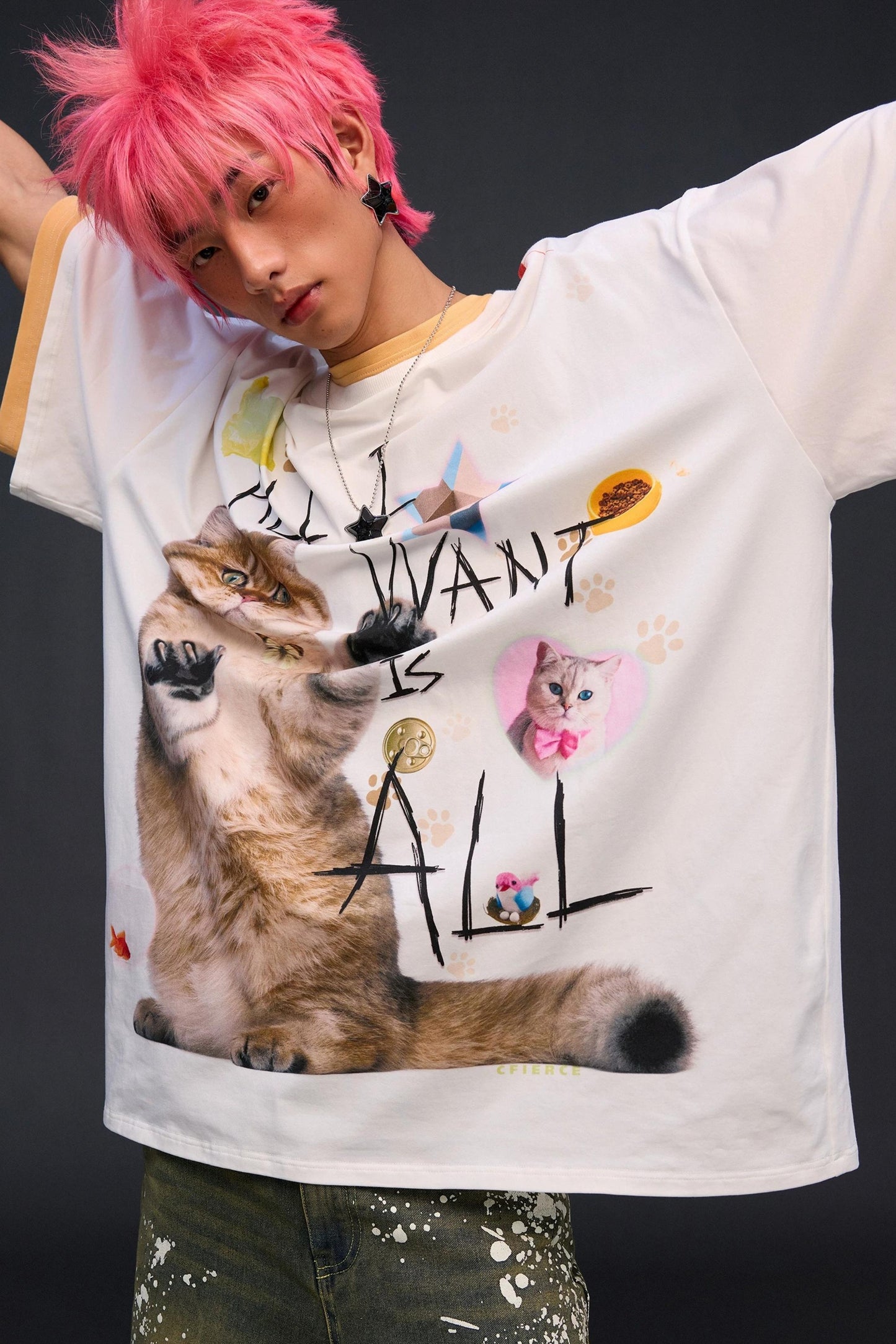 Cat Print T-Shirt
