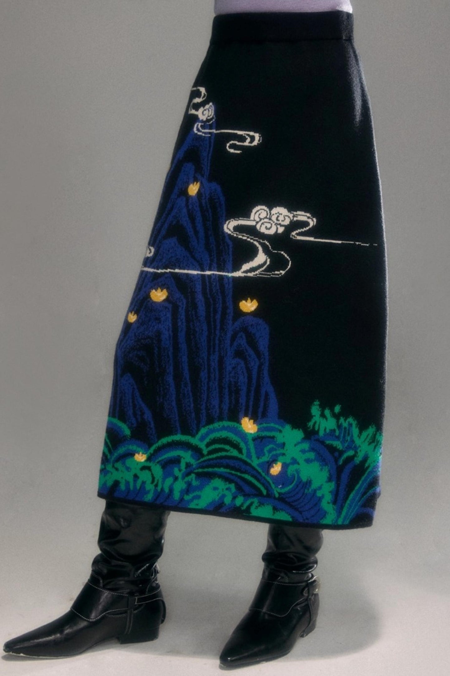 Chinese-Style Knitted Dress Set-Up