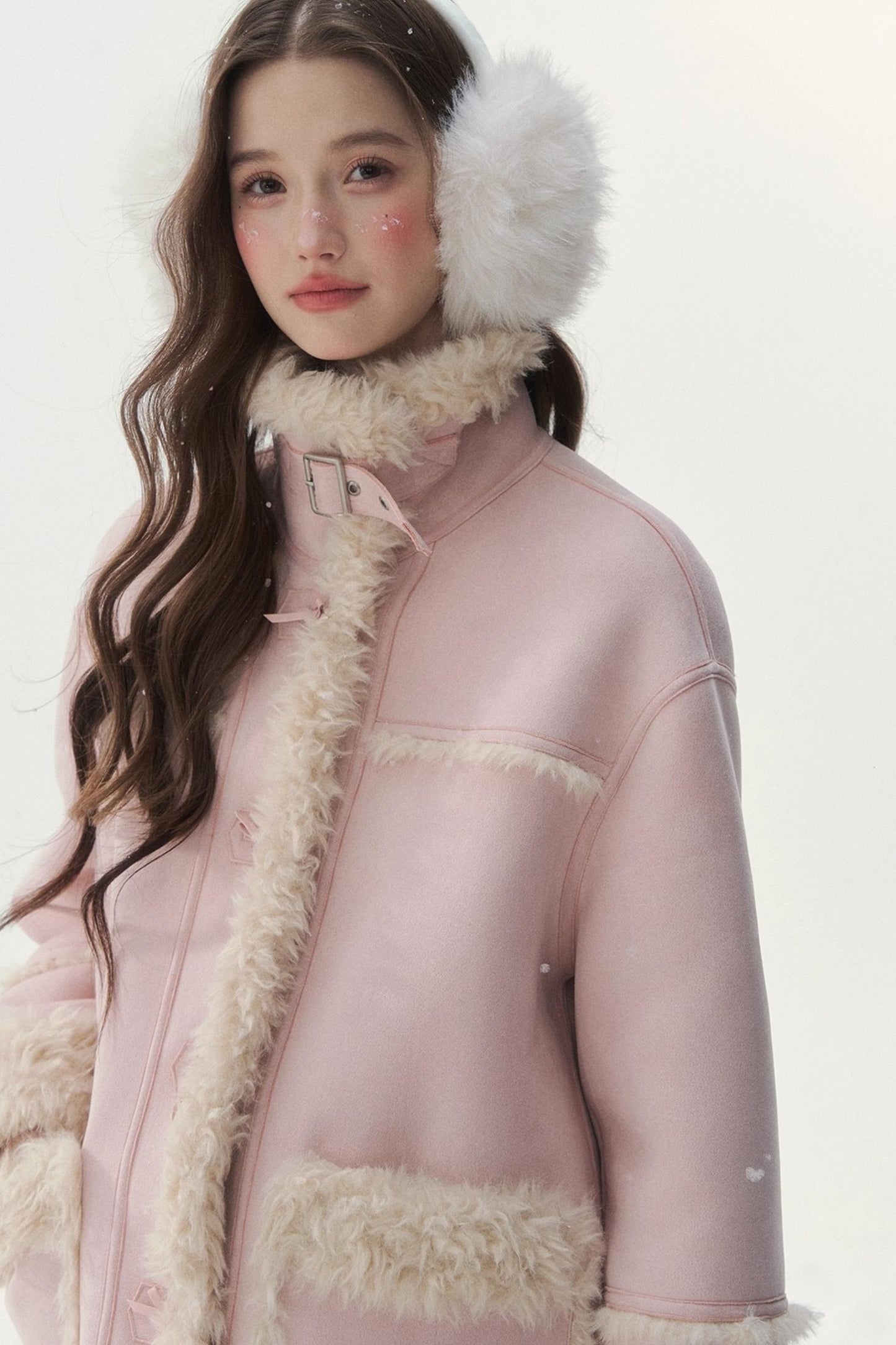 Pink and Blue Reversible Fur Coat