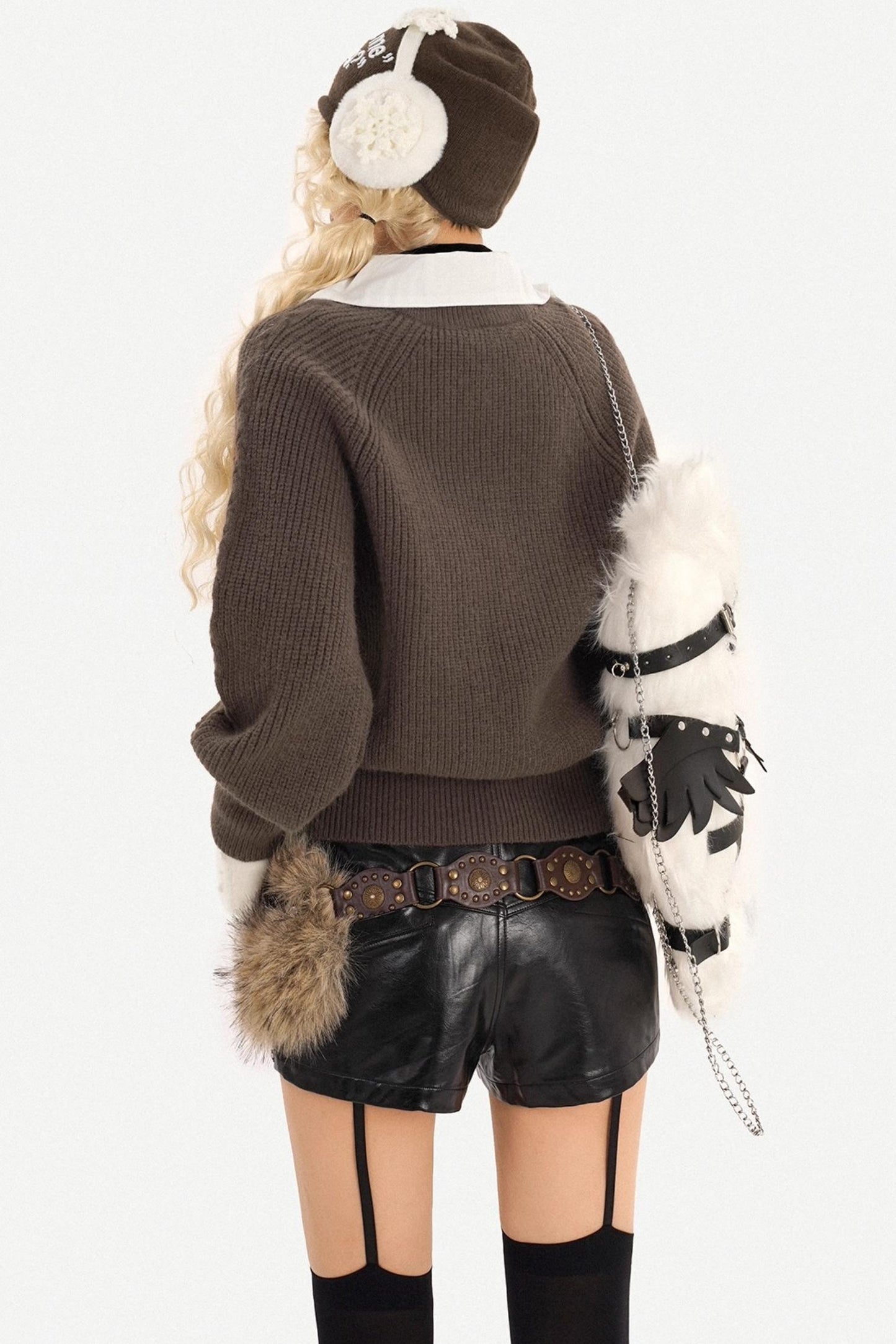 Cable Knit V-Neck Sweater