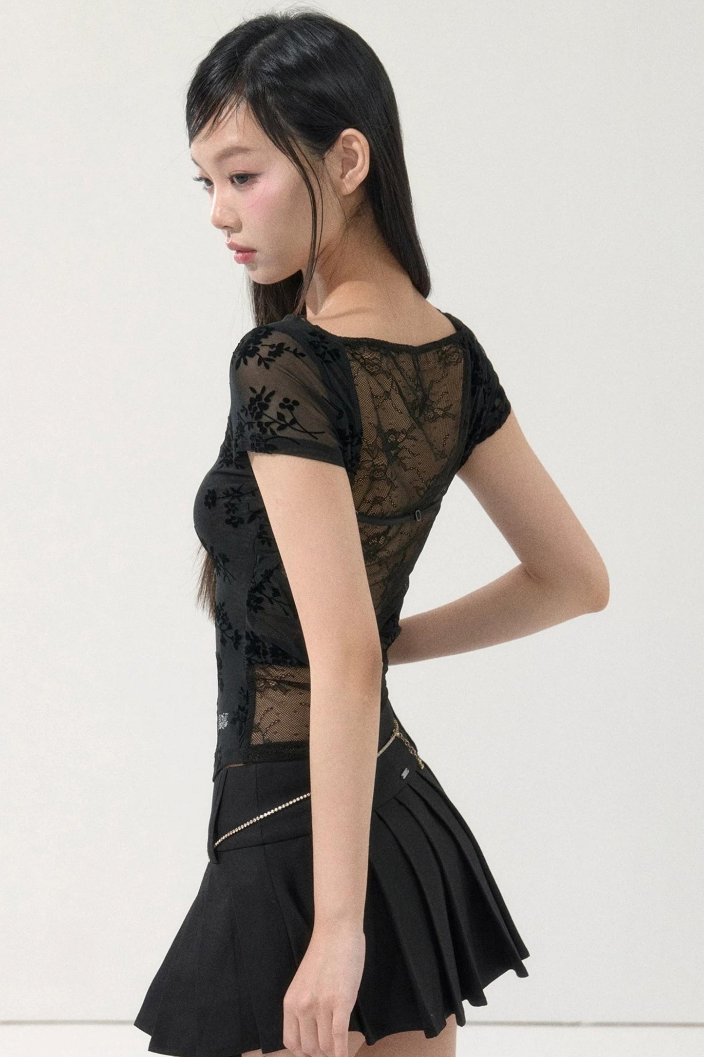 Romantic Velvet Floral Top