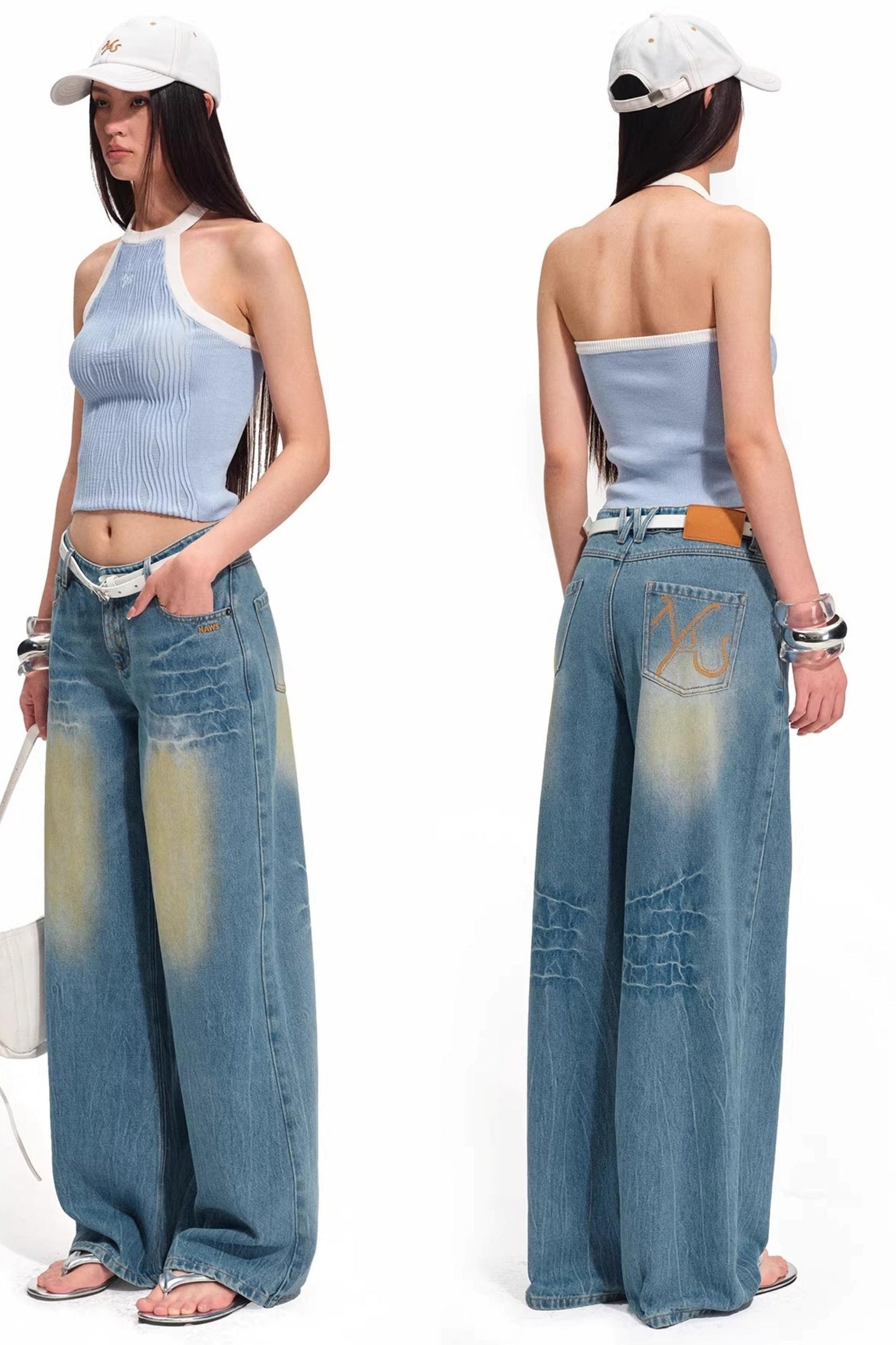Vintage-Jeans mit weitem Bein