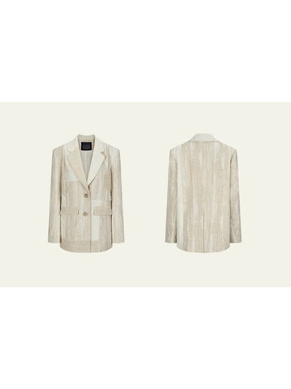 Cotton and Linen Patchwork Blazer