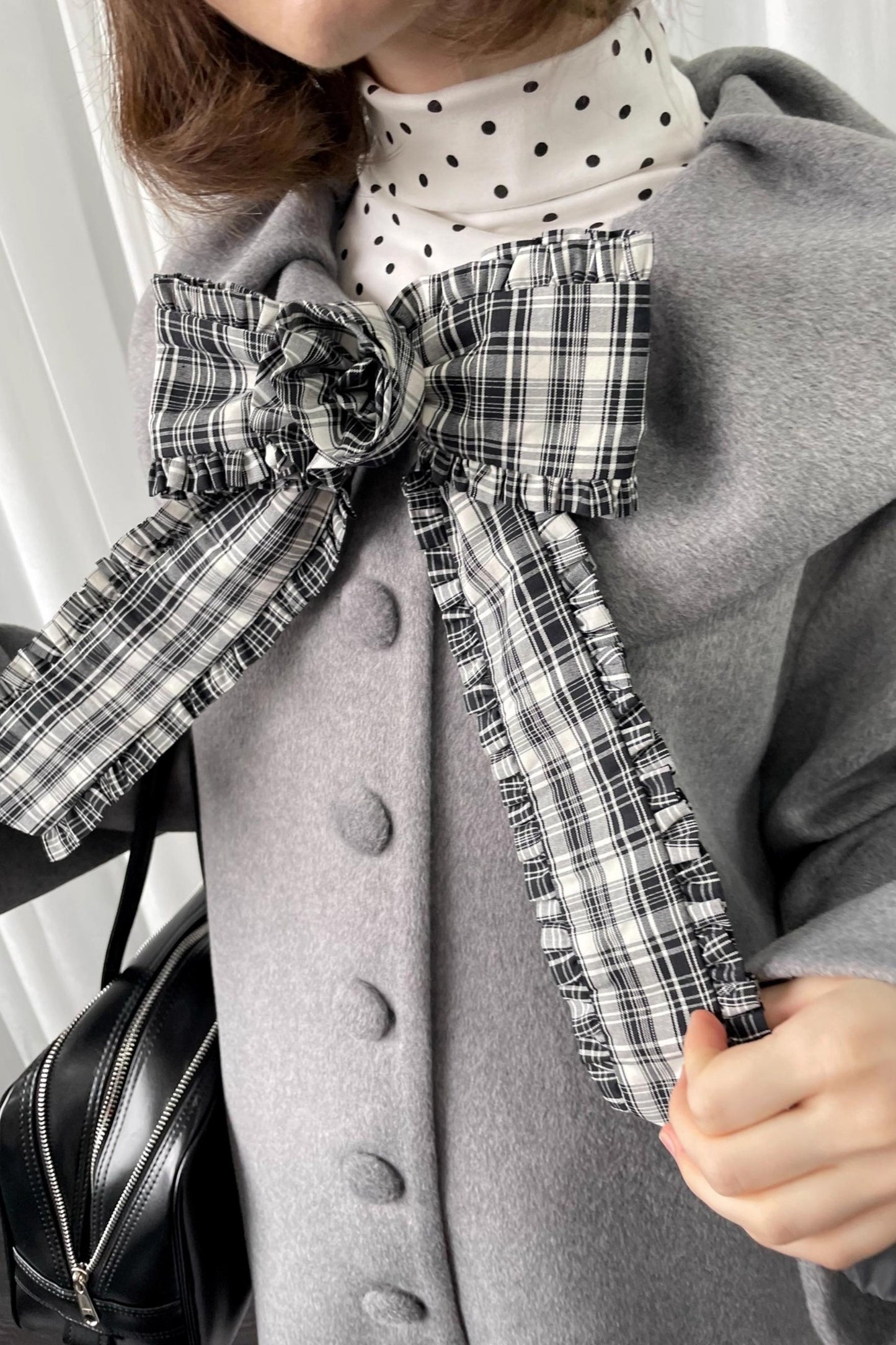 Vintage Plaid Bow Brooch