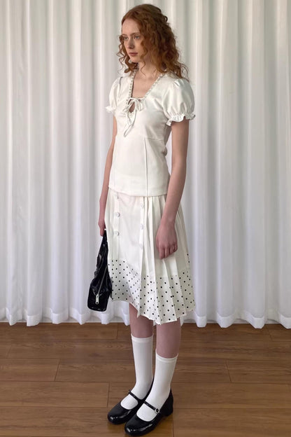 Slimming Tie-Neck Knit Top