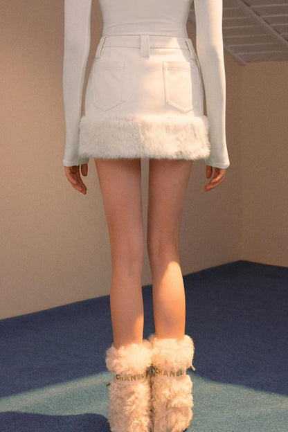 Vintage Furry Patchwork Skirt