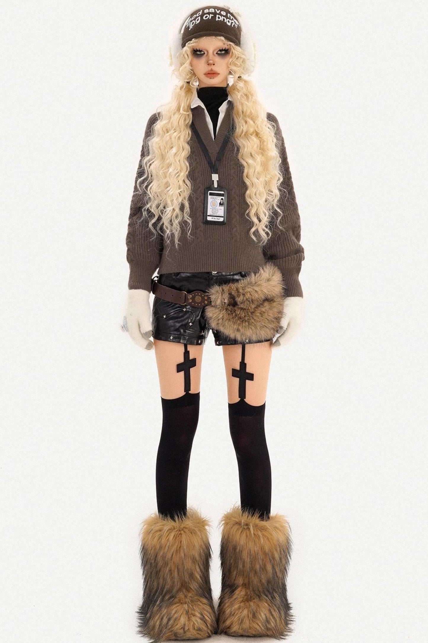 Cable Knit V-Neck Sweater