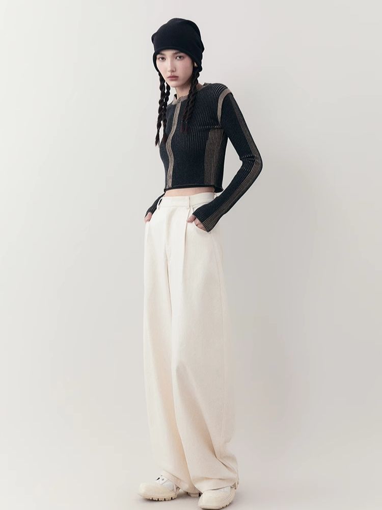 Loose Lazy Cocoon Straight Wide Leg Casual Pants