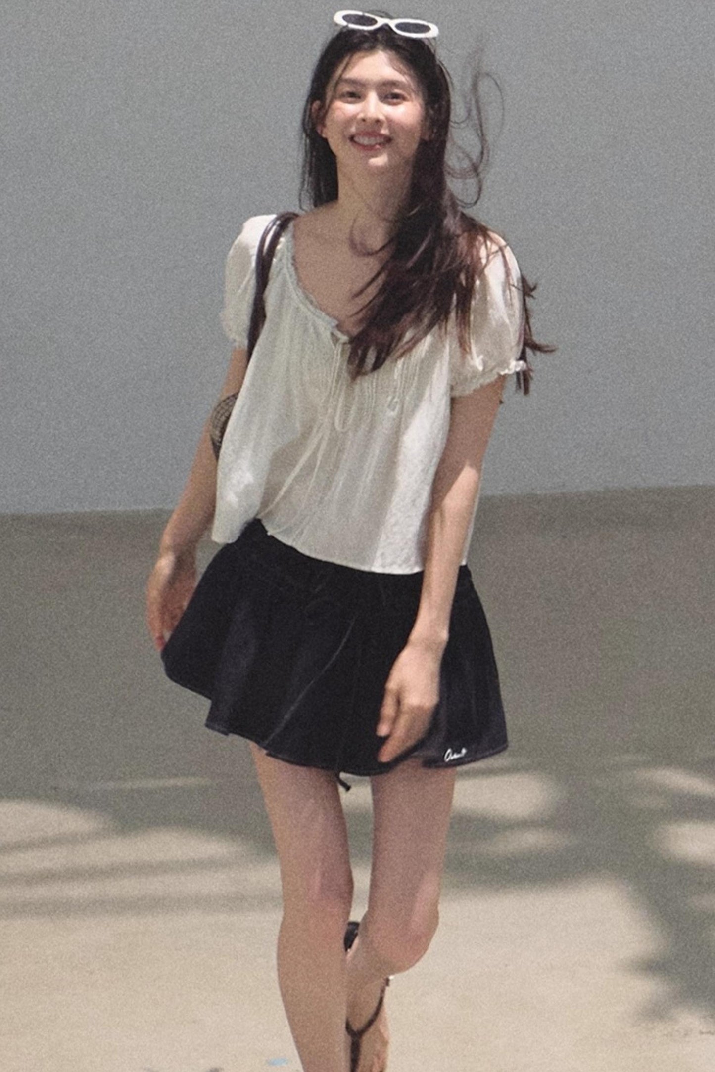 Embroidered Lyocell Puffy A-Line Skirt