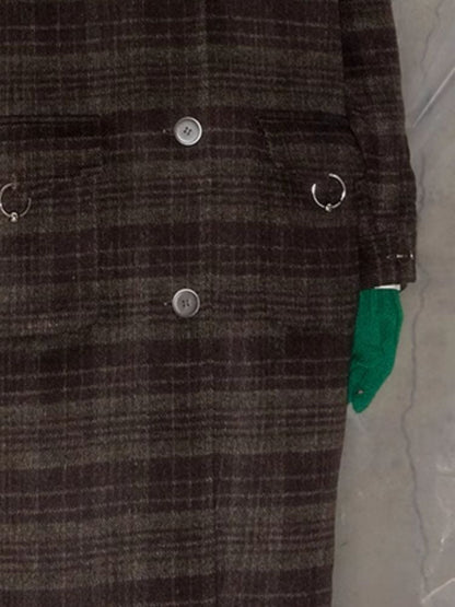 Plaid Hooded Reversible Tweed Coat